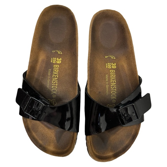 Birkenstock Madrid Birko-Flor Patent Leather Sandals EU 39 US Woman’s 8 - 8.5 - Picture 2 of 8